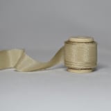 "Sand Plant-Dyed Silk Ribbon, Narrow" - Ribbons in beige by Katelyn Cash