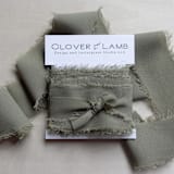 "Silk Ribbon - Oak Moss // 3 yards" - Ribbons in green by Clover and Lamb