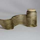 "Moody Bundle-Dyed Silk Ribbon" - Ribbons in green by Katelyn Cash