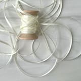 "Ivory 1/8" x 10 Yards - Satin Skinny Ribbon" - Ribbons in white by Honey Silks Co