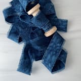 "1" Cotton Ribbon - Deep Ocean" - Ribbons in blue by Honey Silks Co