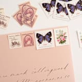 "Bridgerton Garden Postage Set // Set of 5 // $1.85 in postage" - Postage Stamps in purple by Flourish Fine Writing