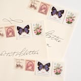 "Bridgerton Garden Postage Set // Set of 5 // $1.85 in postage" - Postage Stamps in purple by Flourish Fine Writing