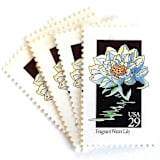 "Fragrant Water Lily Postage Stamps | American Wildflower Series | Light Blue Flower | Botanical | Vintage Unused USPS Postage 29c | Pack of 10" - Postage Stamps in blue by Heritage Post House