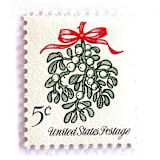 "Mistletoe Postage Stamps | Christmas Issue | Christmas Stamps | Vintage Unused USPS Postage 5c | Pack of 20" - Postage Stamps in green by Heritage Post House
