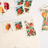 "Apple Orchard Postage Set // Set of 5 // $1.04 in postage" - Postage Stamps in red by Flourish Fine Writing