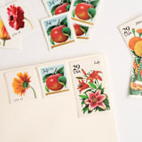 "Apple Orchard Postage Set // Set of 5 // $1.04 in postage" - Postage Stamps in red by Flourish Fine Writing
