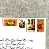 "Christmas Gold Vintage Postage, 10 Sets" - Postage Stamps in gold by Jennifer Kramer