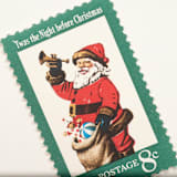 "8 Cent 'Twas the Night before Christmas' Santa Postage Stamps // Set of 10 // UNUSED" - Postage Stamps in green by Flourish Fine Writing