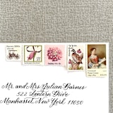 "Pink Vintage Postage, 10 Sets" - Postage Stamps in pink by Jennifer Kramer