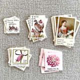 "Pink Vintage Postage, 10 Sets" - Postage Stamps in pink by Jennifer Kramer