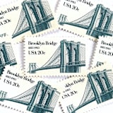 ""Brooklyn Bridge Anniversary" New York City Postage Stamps | Unused USPS Postage 20c | Pack of 10" - Postage Stamps in blue by Heritage Post House