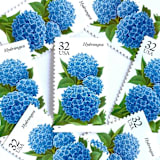 "Hydrangea Postage Stamps | Fall Garden Flowers | Garden Flowers Series | Botanical | Wedding Stamps | Vintage Unused USPS Postage 32c | Pack of 10" - Postage Stamps in blue by Heritage Post House