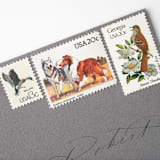 "20 Cent Alaskan Malamute & Collie Postage Stamps // Set of 10 // UNUSED" - Postage Stamps in beige by Flourish Fine Writing