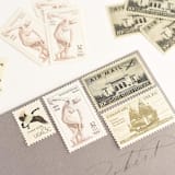 "Black and White Vintage  Postage Set // Set of 5 // $.75 in postage per set" - Postage Stamps in gray by Flourish Fine Writing