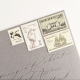 "Black and White Vintage  Postage Set // Set of 5 // $.75 in postage per set" - Postage Stamps in gray by Flourish Fine Writing