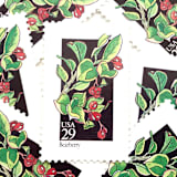 "Bearberry Postage Stamps | American Wildflower Series | Red Flower | Botanical | Vintage Unused USPS Postage 29c | Pack of 10" - Postage Stamps in red by Heritage Post House