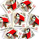 ""Rural Mailbox" Postage Stamps | Contemporary Christmas Series | Unused USPS Postage 13c | Pack of 20" - Postage Stamps in red by Heritage Post House