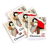 ""Rural Mailbox" Postage Stamps | Contemporary Christmas Series | Unused USPS Postage 13c | Pack of 20" - Postage Stamps in red by Heritage Post House