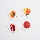 "Sunset Floral Postage Set // Set of 5 // $1.02 in postage" - Postage Stamps in red by Flourish Fine Writing