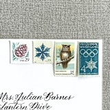 "Winter Snowflake Vintage Postage, 10 Sets" - Postage Stamps in blue by Jennifer Kramer