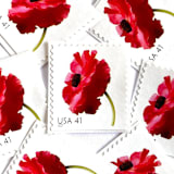 "Poppy Postage Stamps | Beautiful Blooms Series | Red Flowers | Botanical | Wedding Stamps | Vintage Unused USPS Postage 41c | Pack of 10" - Postage Stamps in red by Heritage Post House