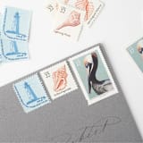"37 Cent Pelican Postage Stamps // Set of 10 // UNUSED Vintage Stamps" - Postage Stamps in blue by Flourish Fine Writing