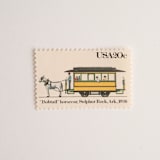 "20 Cent "Bobtail" Horsecar, Sulphur Rock, Ark., 1926 Postage Stamps // Set of 10 // UNUSED Vintage Stamps" - Postage Stamps in yellow by Flourish Fine Writing