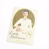 "8 Cent Emily Dickinson // Set of 10 // Vintage Postage Stamps" - Postage Stamps in green by Flourish Fine Writing