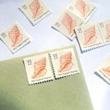 "New England Neptune | Vintage Stamp, 22 cents, 1985 | 5 each" - Postage Stamps in beige by The Silver Stamps