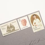 "22 Cent Reticulated Helmet Seashell Postage Stamps // Set of 10 // UNUSED" - Postage Stamps in beige by Flourish Fine Writing