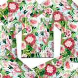 "Oscar de la Renta Green Fabric Postage Stamps | Green & Pink Floral Pattern | ODLR | Fashion Designer | Wedding Stamps | Unused USPS Forever Stamp | Pack of 5" - Postage Stamps in green by Heritage Post House