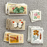 "Desert Vintage Postage, 10 Sets" - Postage Stamps in natural by Jennifer Kramer