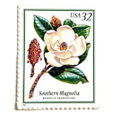 "Southern Magnolia Postage Stamps | Flowering Trees | Louisiana & Mississippi State Flower and Tree | White Flower | Wedding Stamps | Vintage Unused USPS Postage 32c | Pack of 10" - Postage Stamps in white by Heritage Post House