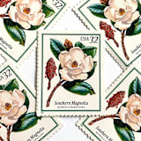 "Southern Magnolia Postage Stamps | Flowering Trees | Louisiana & Mississippi State Flower and Tree | White Flower | Wedding Stamps | Vintage Unused USPS Postage 32c | Pack of 10" - Postage Stamps in white by Heritage Post House