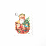 "34 Cent Vintage Santa with Toy Horse Postage Stamps // Set of 10 // UNUSED Vintage Postage" - Postage Stamps in red by Flourish Fine Writing