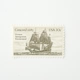 "20 Cent Concord Ship Postage Stamps // Set of 10 // UNUSED vintage postage" - Postage Stamps in gray by Flourish Fine Writing