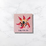"Lily | Vintage Stamp, 18 cents, 1981 | 5 each" - Postage Stamps in pink by The Silver Stamps