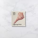 "Lightning Whelk | Vintage Stamp, 22 cents, 1985 | 5 each" - Postage Stamps in beige by The Silver Stamps