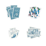 "Let it Snow Vintage Holiday Postage Set // Set of 5 // UNUSED // Blues // Santa" - Postage Stamps in blue by Flourish Fine Writing