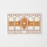 "20 Cent Metropolitan Opera Postage Stamps // Set of 10 // UNUSED Vintage Stamps" - Postage Stamps in gold by Flourish Fine Writing