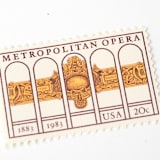 "20 Cent Metropolitan Opera Postage Stamps // Set of 10 // UNUSED Vintage Stamps" - Postage Stamps in gold by Flourish Fine Writing