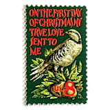 ""Partridge in a Pear Tree" Postage Stamps | Contemporary Christmas Series | Unused USPS Postage 8c | Pack of 20" - Postage Stamps in green by Heritage Post House