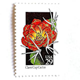 "Claret Cup Cactus Postage Stamps | American Wildflower Series | Red Orange Flower | Botanical | Vintage Unused USPS Postage 29c | Pack of 10" - Postage Stamps in red by Heritage Post House
