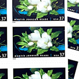 "White Magnolia Postage Stamps | Martin Johnson Heade | American Treasures Series | White Flower | Botanical | Vintage Unused USPS Postage 37c | Pack of 10" - Postage Stamps in white by Heritage Post House