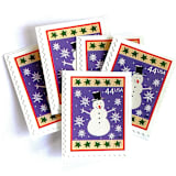 "Winter Holidays “Snowman” Postage Stamps | Contemporary Christmas Series | Vintage Unused USPS Postage 44c | Pack of 10" - Postage Stamps in purple by Jennifer Kramer