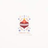 "Forever Holiday Joy Red Ornament and Blue Flower Postage Stamps // Set of 10 // UNUSED" - Postage Stamps in red by Flourish Fine Writing