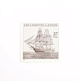 "37 Cent USS Constellation Postage Stamps // Set of 10 // UNUSED vintage postage" - Postage Stamps in gray by Flourish Fine Writing