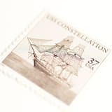 "37 Cent USS Constellation Postage Stamps // Set of 10 // UNUSED vintage postage" - Postage Stamps in gray by Flourish Fine Writing