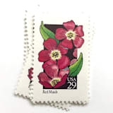 "Red Maids Postage Stamps | American Wildflower Series | Pink Red Flower | Botanical | Vintage Unused USPS Postage 29c | Pack of 10" - Postage Stamps in pink by Heritage Post House